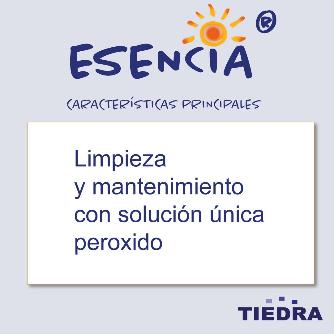 Texto limpieza y mantenimiento con solución única y peróxido